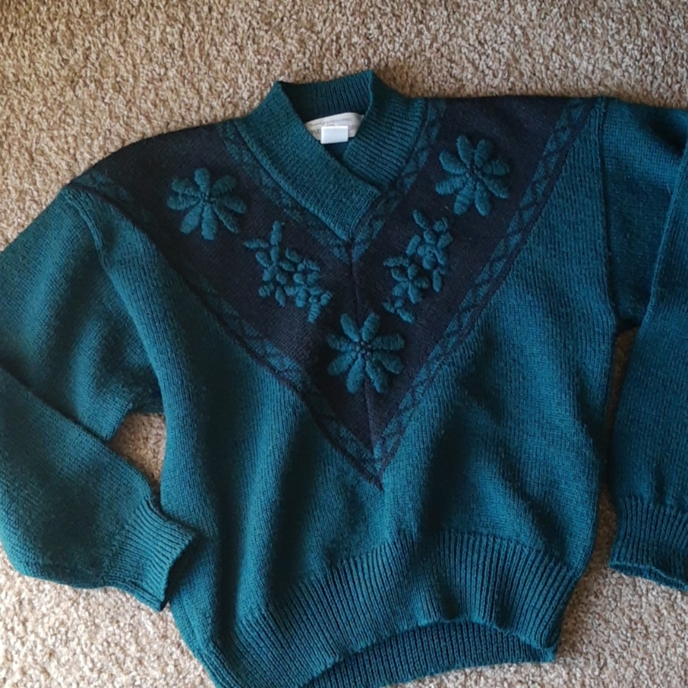 Vintage embroidered wool sweater
